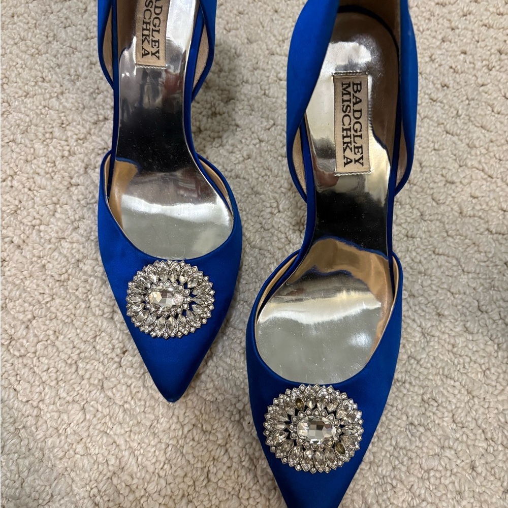 Badgley Mischka Royal Blue Embellished Heels